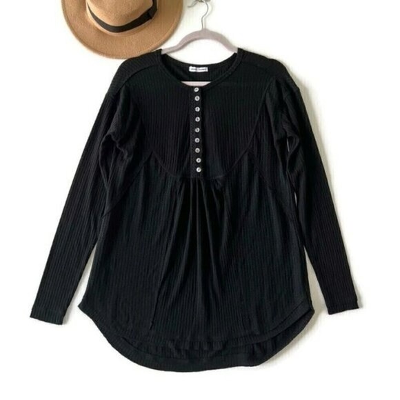 NWT Waffle Henley Top SMALL BLACK - Picture 12 of 12